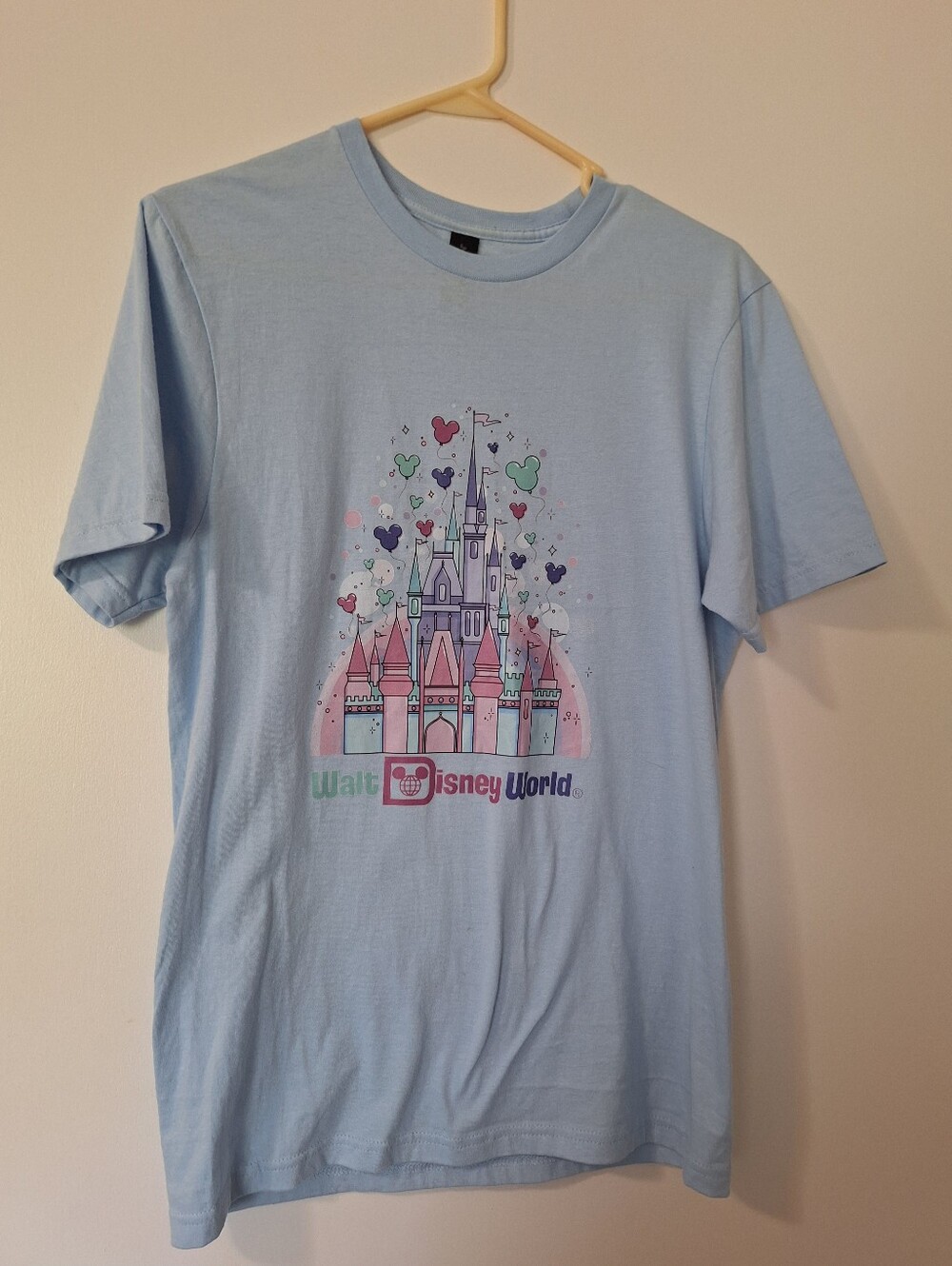 Disney Cinderella's Castle Pastel Blue Tee Unofficial Fan Merch Size S